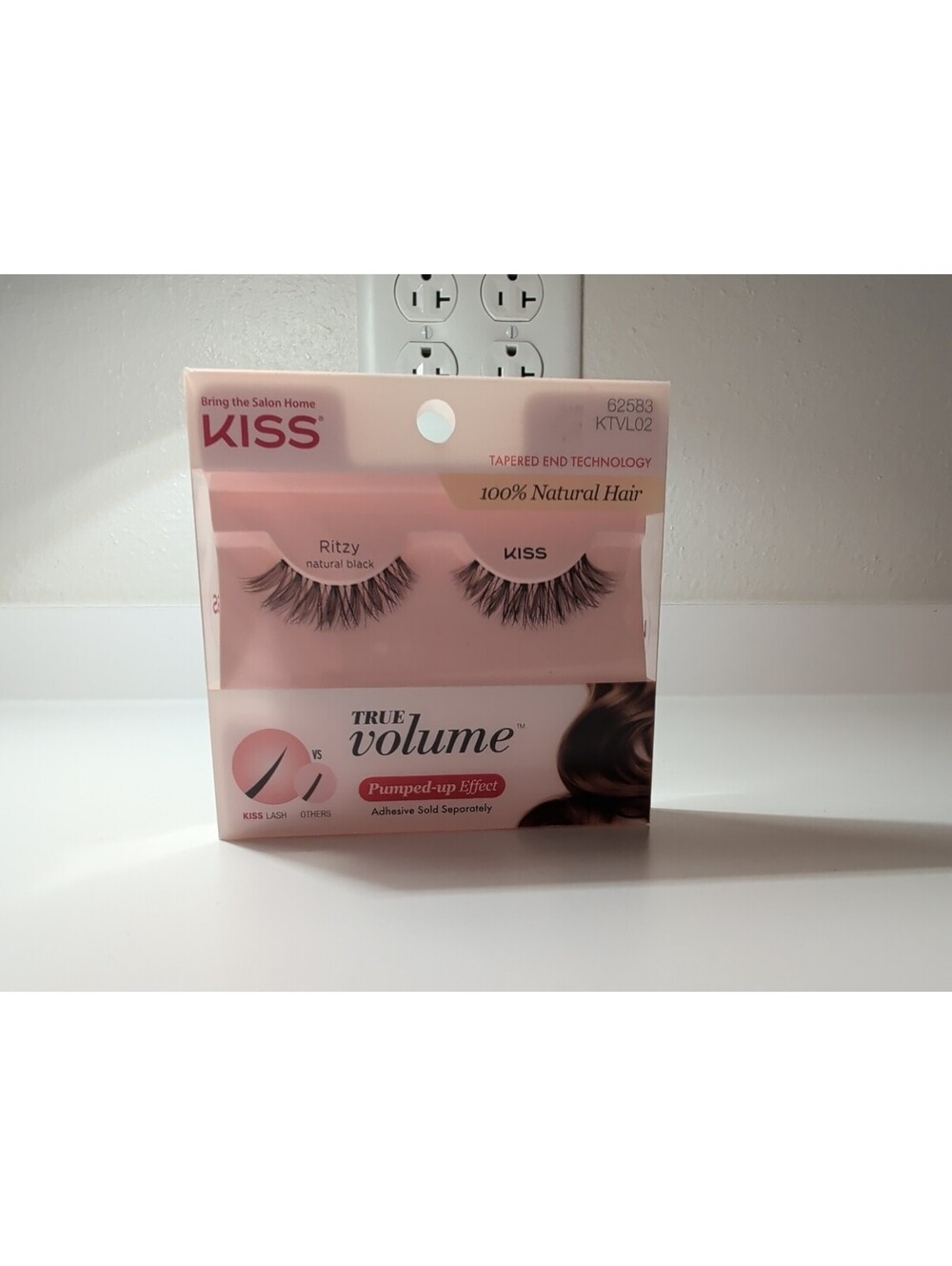 2 KISS True Volume False Eyelashes - Ritzy Style KTVL02 62583 100% Natural Hair